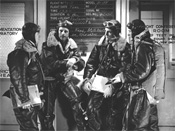 Bill Milliken (far right) and other Boeing Flight Test staff members brief for a B-17 high-altitude test, ca 1942. Bill Milliken (far right) and other Boeing Flight Test staff members brief for a B-17 high-altitude test, ca 1942.